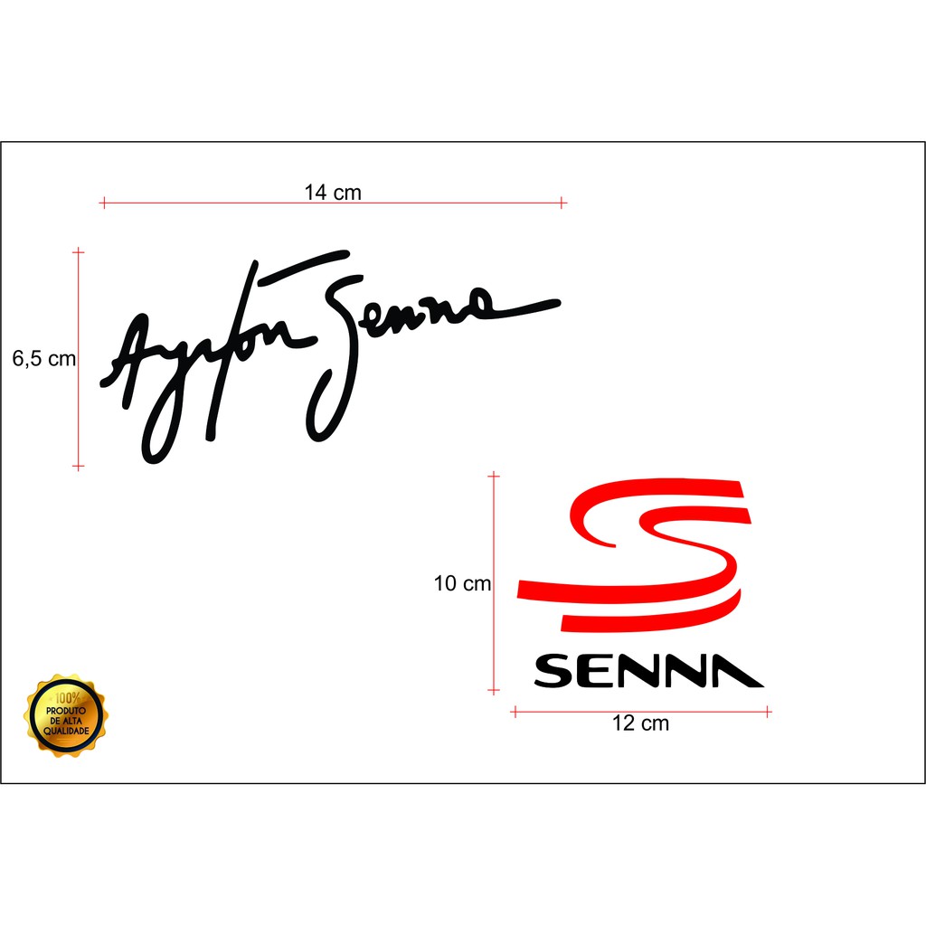Kit Adesivo Ayrton Senna Assinatura E S De Senna F1 | Shopee Brasil