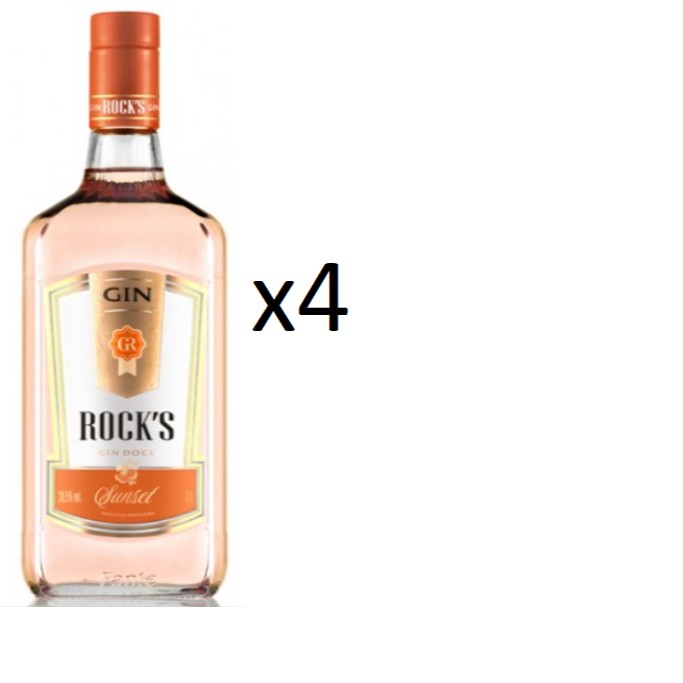 Kit Gin Rock's Sunset 1000ml 4 unidades | Shopee Brasil