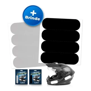Adesivo Refletivo p/ Capacete Moto/Bike (Preto ou Branco)