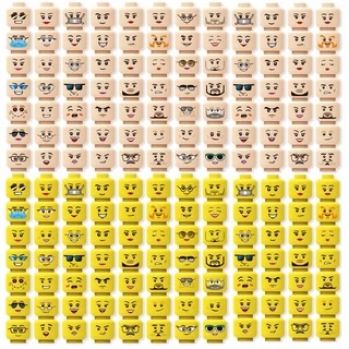56pcs MiniFigure Face Head Set Fêmea Ou Macho MOC Figuras De Expressão Acessórios Peças Blocos De Construção Tijolos Para Crianças