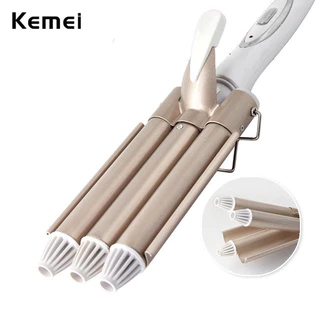 Kemei 1010 Curling Iron Ceramic Triple Barrel Hair Styler Hair Waver Styling Tools (110-220V)