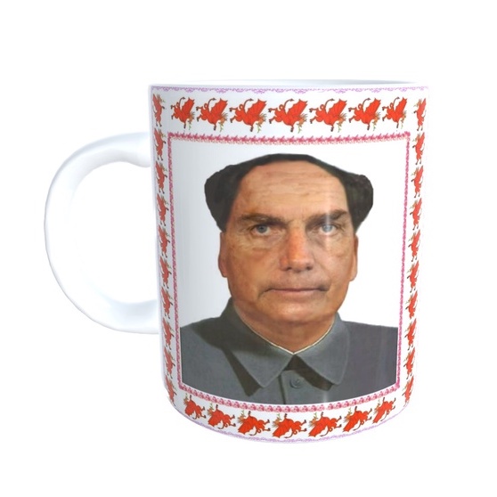 Caneca de Porcelana - Meme Bolsotsé Mão TSE Tung Cozinha e Decoração