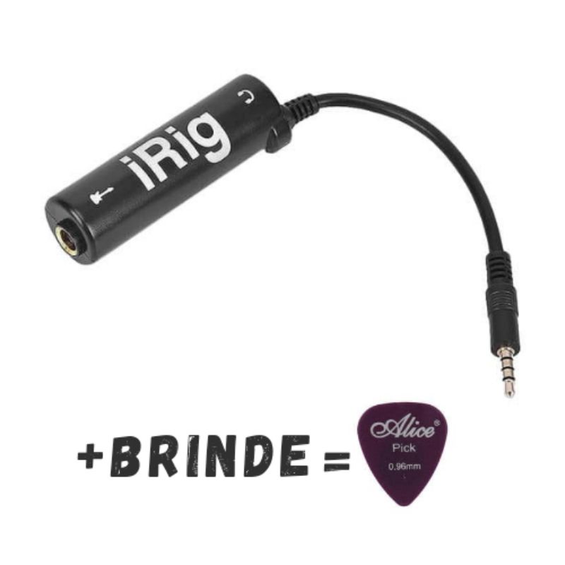 INTERFACE DE ÁUDIO IRIG GUITARRA (CELULAR, PC, LIVE, HOME STUDIO ETC