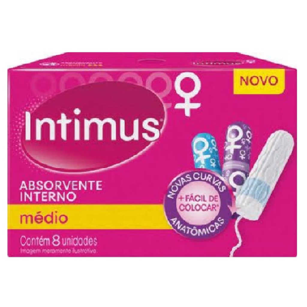 Absorvente Interno Médio Intimus com 8 Unidades - Escorrega o Preço