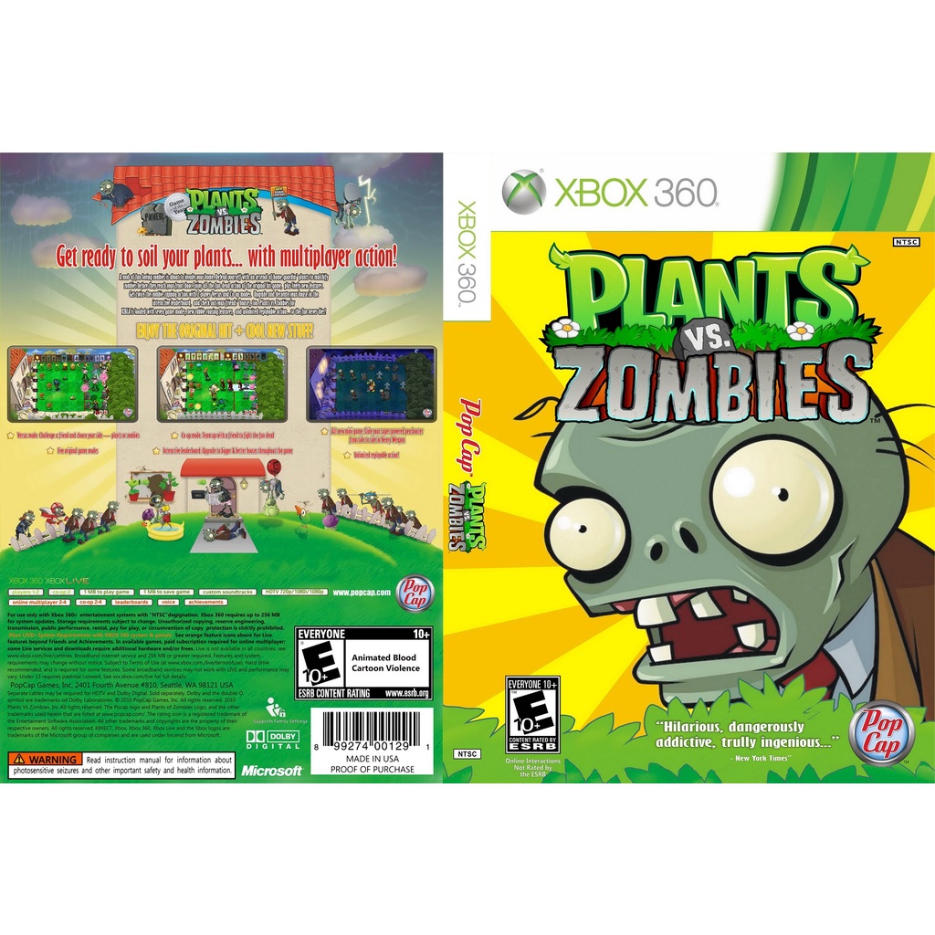 Plants Vs Zombies [ Xbox 360 LT 3..0 ou RGH 3.0 ] | Shopee Brasil