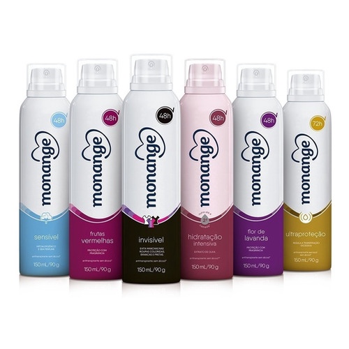 Desodorante Monange Aerosol 48h de Proteção - 150 mL | Shopee Brasil