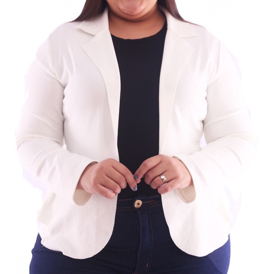 Blazer branco best sale feminino plus size