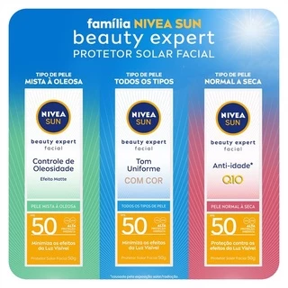 Protetor Solar Beauty Fps 50 Expert Facial 50g -Nivea Sun Pele Sensivel/Pele Mista À Oleosa/ Pele Normal À Seca/Todos Os Tipos De Pele