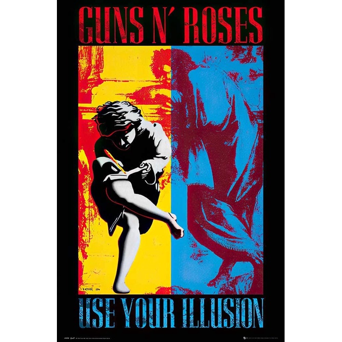 Placa MDF Decorativa Banda Guns N' Roses Poster Retro Rock Vintage 80's  90's