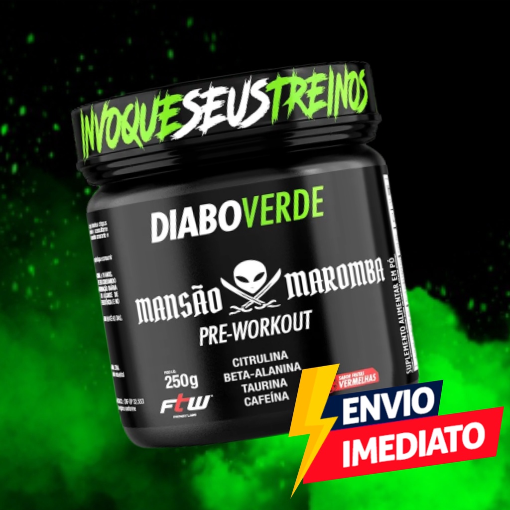 Pre Treino Diabo Verde Mansão Maromba 250g | Shopee Brasil