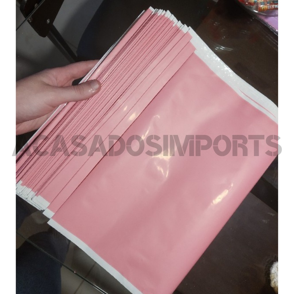 Kit 2 medidas 26x36 e 40x50 unidade Envelope plastico de segurança rosa ...