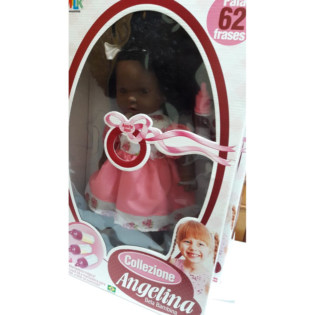 Boneca Collezione Angelina Negra Milk Brinquedos - Lojas Tem