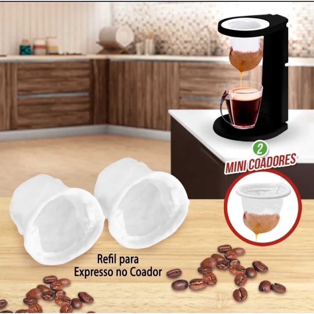 Kit Refil Com 2 Mini Coador são 2 Coadores de Café de Pano Cafeteira Keita Ecológica