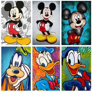 Quadro decorativo 3 peças 20x30 pato donaldi mickey mouse disney para quarto infantil criança