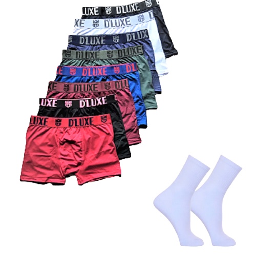 Kit 10 Cuecas Boxer Top Oferta Imperd vel 12 Pares de Meias Cano