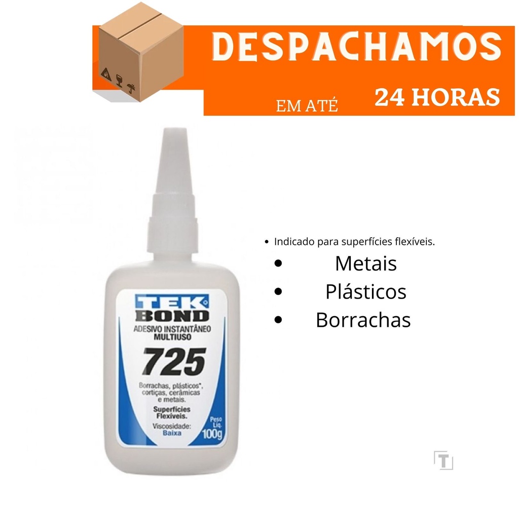 Cola Instantânea Tekbond 725-B 20g - Adesivo Forte Para Múltiplas Superfícies