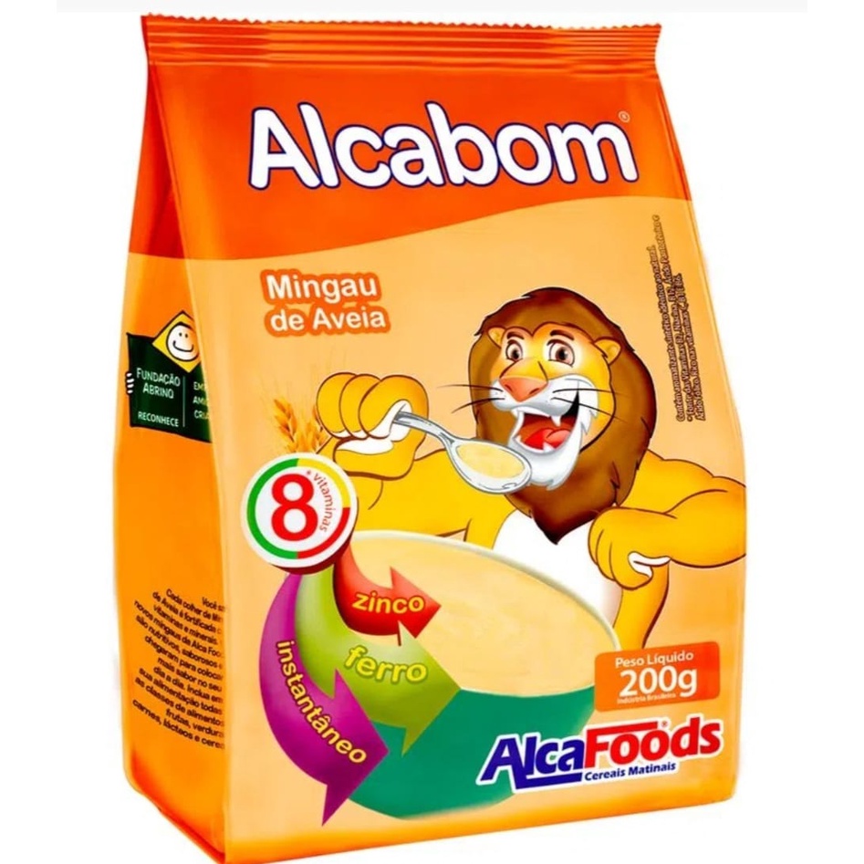 KIT COM 3 MINGAU DE AVEIA ALCABOM 200G | Shopee Brasil