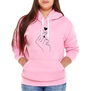 Blusa Moletom Canguru Kpop Mão Coreana Coração Novo Lançamento Deep Modas