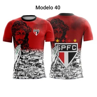 Camiseta Sao Paulo mod 40 futebol Arte Quebrada Tricolor