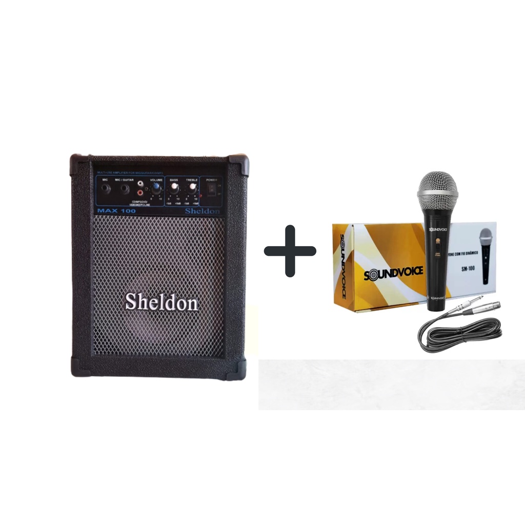 Amplificador Multiuso p/ Instrumentos Sheldon Max 100 15w Rms ...