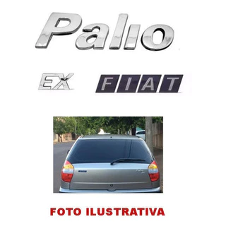 Kit Emblemas Palio Ex Fire Cromado Fiat