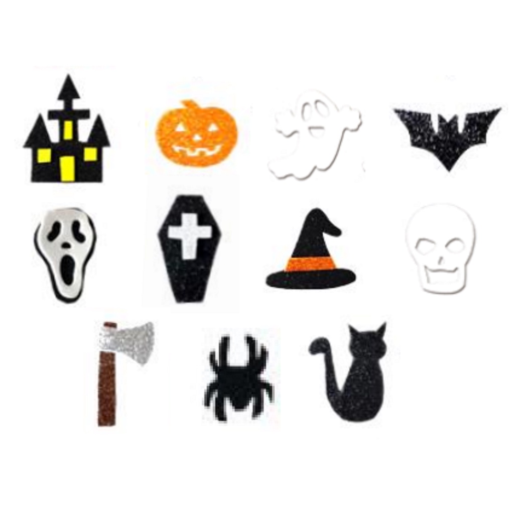 Kit Mini Aplique Temático Halloween Eva Modelos Variados Para Decoração ...