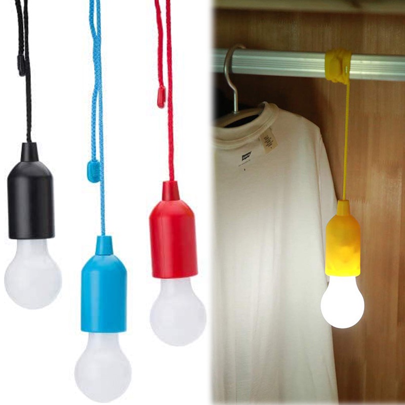 Lâmpada Portátil Led Criativa Pendurar Pilha Colorida Cordão