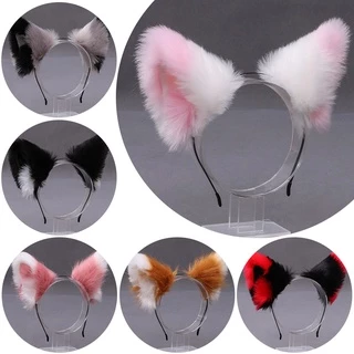 Lolita Cosplay Orelhas De Gato Fita De Orelha Anime Fantasia De Dança Wolf Fox Pelúcia Meninas Kawaii Acessórios De Cabelo Presentes
