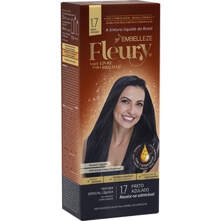 Tinta de cabelo fleury preto azulado 1.7