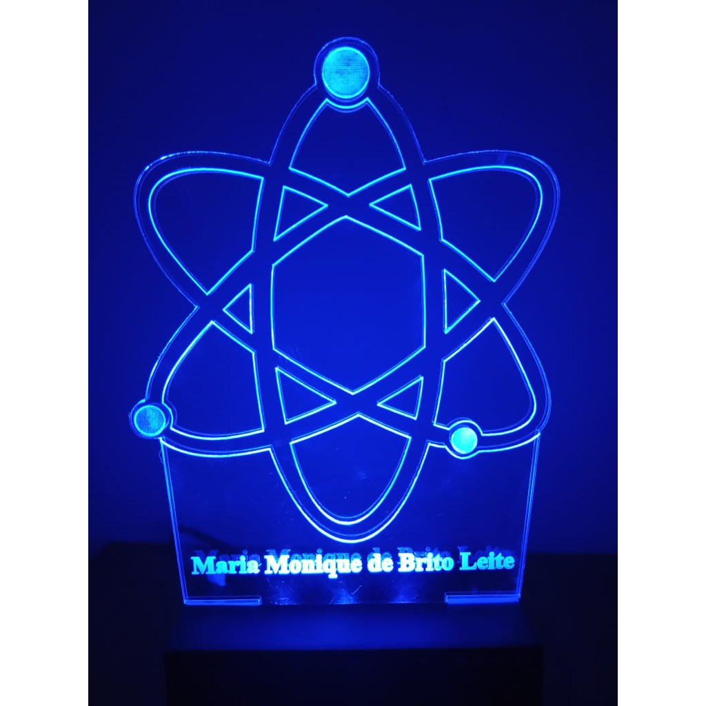Luminária Abajur Led Átomo Personalizada