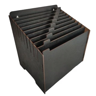 Organizador De Mesa Para Folhas A4 Prontuário Escritório Indústria 10 Divisões Nichos Escaninho Preto Organização Dia a Dia