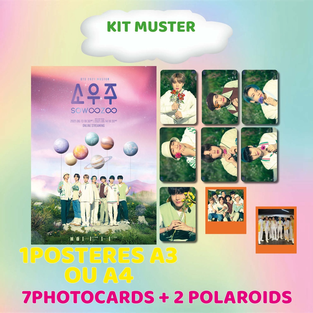 KIT MUSTER 1 POSTER 7 PHOTOCARDS +2 POLAROIDS | Shopee Brasil