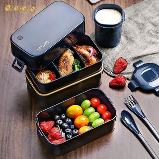 Lancheira De Dupla Camada 0.85L/1.5L Caixa Bento À Prova De Vazamentos Selada Para Aquecimento De Fornos De Microondas