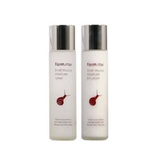 farmstay farm stay snail mucus moisture toner 150ml , emulsion150ml em Oferta na Shopee