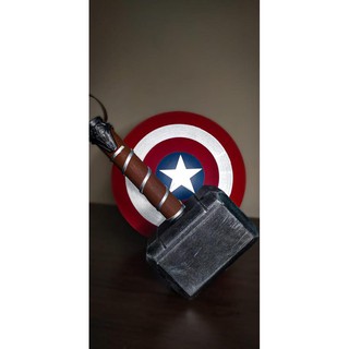 Kit Escudo Capitão América 30cm + Mini Martelo Do Thor (mjolnir)