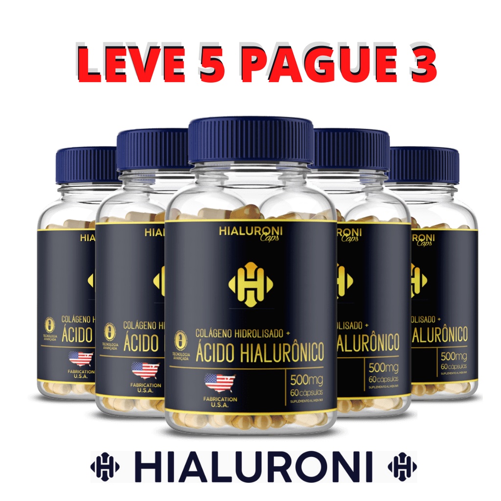Hialuroni Caps - Ácido Hialurônico Americano Compre 3 Leve 5 | Shopee ...