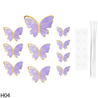 Em promoção! Cor-de-rosa Roxo Azul Borboleta Decoração Do Bolo Feliz Aniversário  Bolos Topper Panificação Artesanal Pintado Romântico Plugin Fr Festa De  Casamento