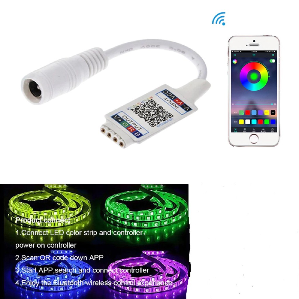 CERRXIAN Controller Bluetooth RGB USB 5V Per Strisce LED 2835/5050 – 16 Milioni Di Colori E 20 Modalità