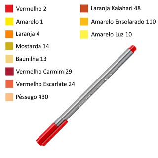Caneta STAEDTLER Triplus Fineliner 334 - Vermelhos, Laranjas e Amarelos