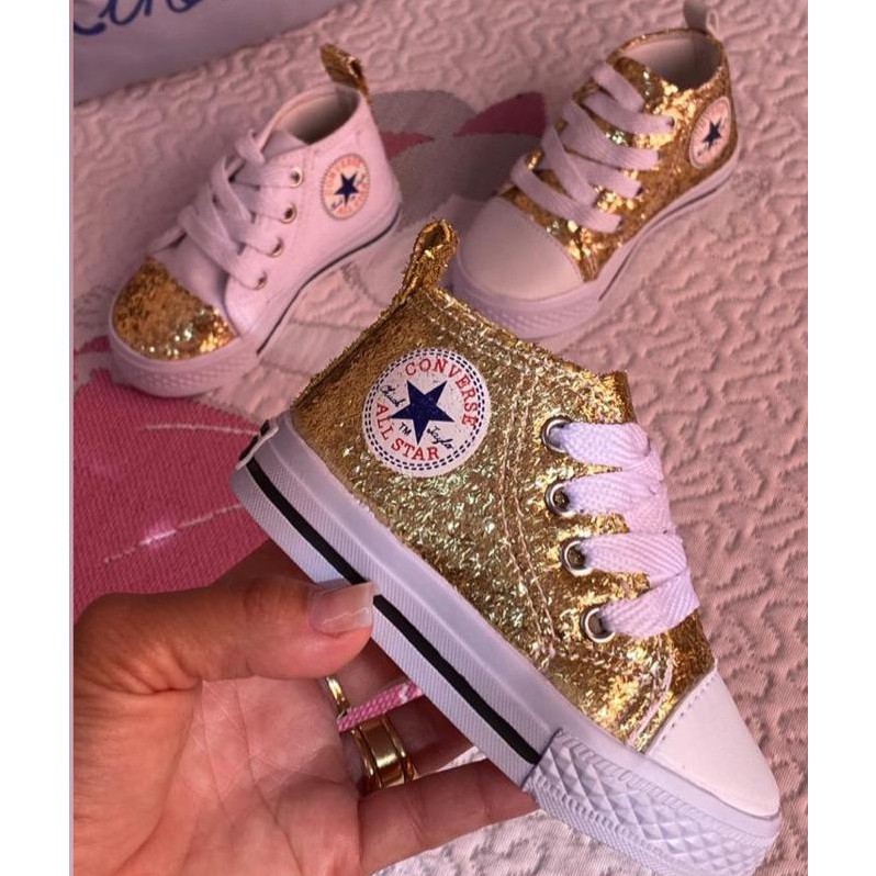 All star bebê store dourado