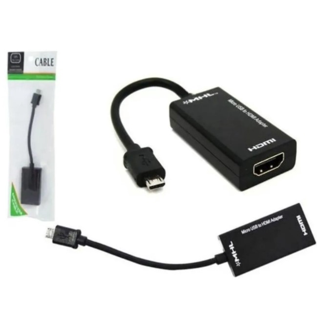 Cabo Adaptador V8 Micro Usb Para Hdmi Mhl Para Celular Android | Shopee ...