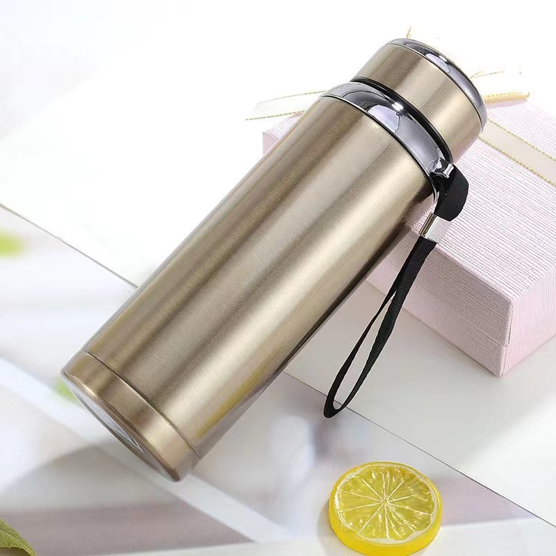 Garrafa Térmica Inox Dourada 800ml de Água Café com Infusor YDTECH