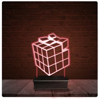 Abajur Luminária Acrílico Led - Rubik Cubo Mágico moyu