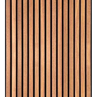 Papel de Parede Adesivo de Madeira Lisa Ripada Autocolante