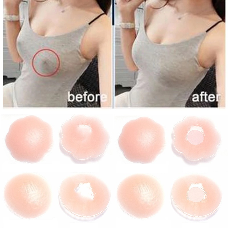 Reutilizável Invisível Autoadesivo Silicone Mama Peito Nipple Capa Bra  Pasties Pad Pétala Mat Adesivos Acessórios Para Mulher