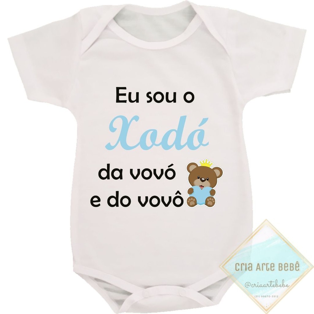 Roupa Body Bebê Infantil Vou Jogar Padel Com Meu Vovô