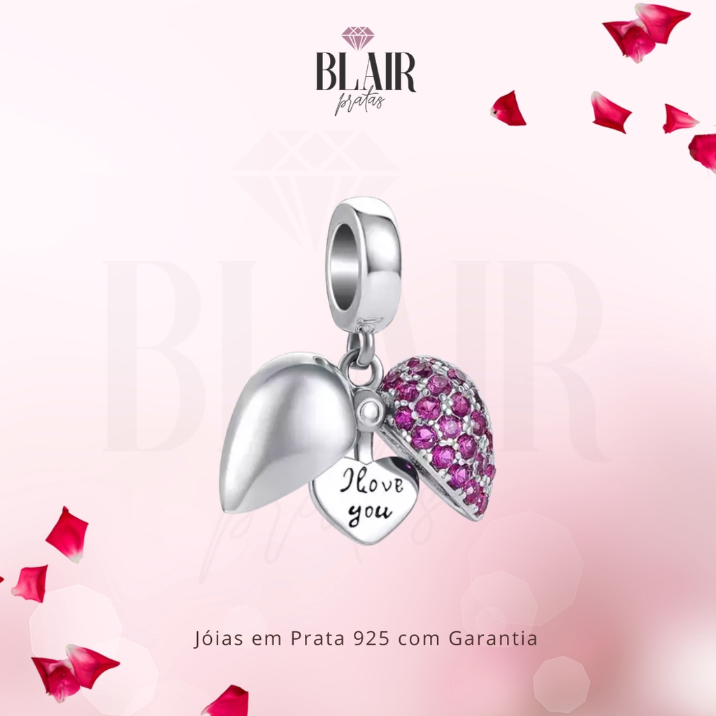 Berloque Charm Brasil Love - Prata 925