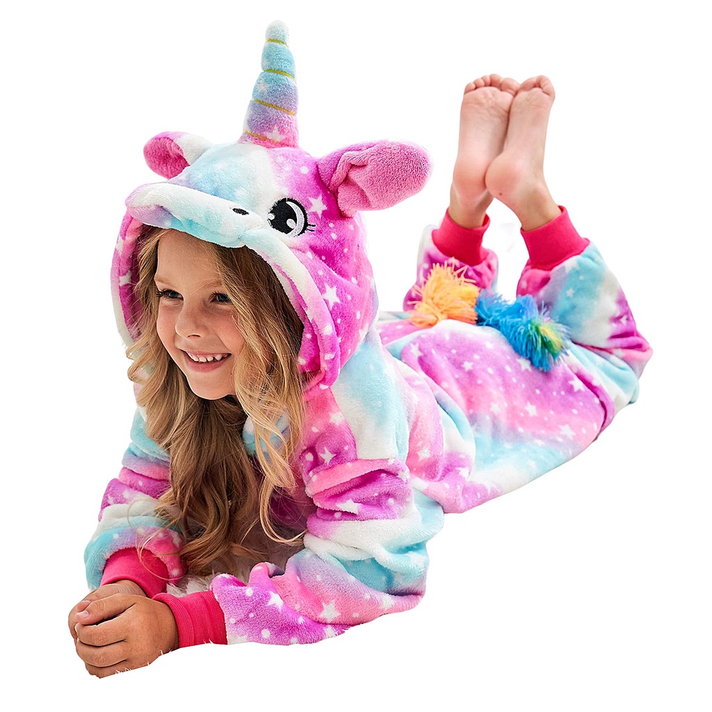 Pijamas SLOWMOOSE de Invierno Niños Costura Niños Cosplay Costura Onesie  Unicornio Pijama Pijamas para Niñas 4-12 Años L03 - 4T (La20 - 10)