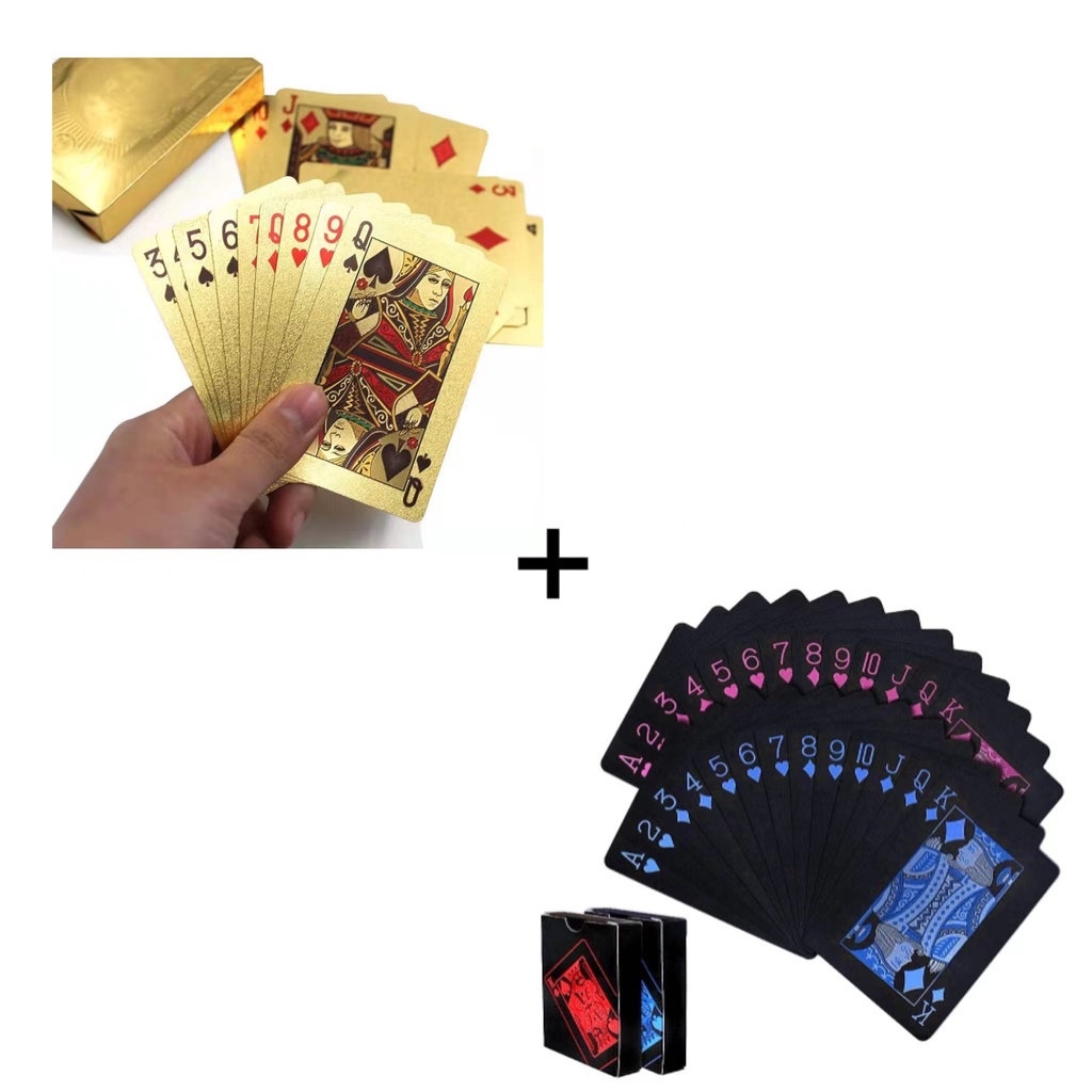 Baralho Jogo Cartas Buraco Truco Sueca Poker Dourado Gold