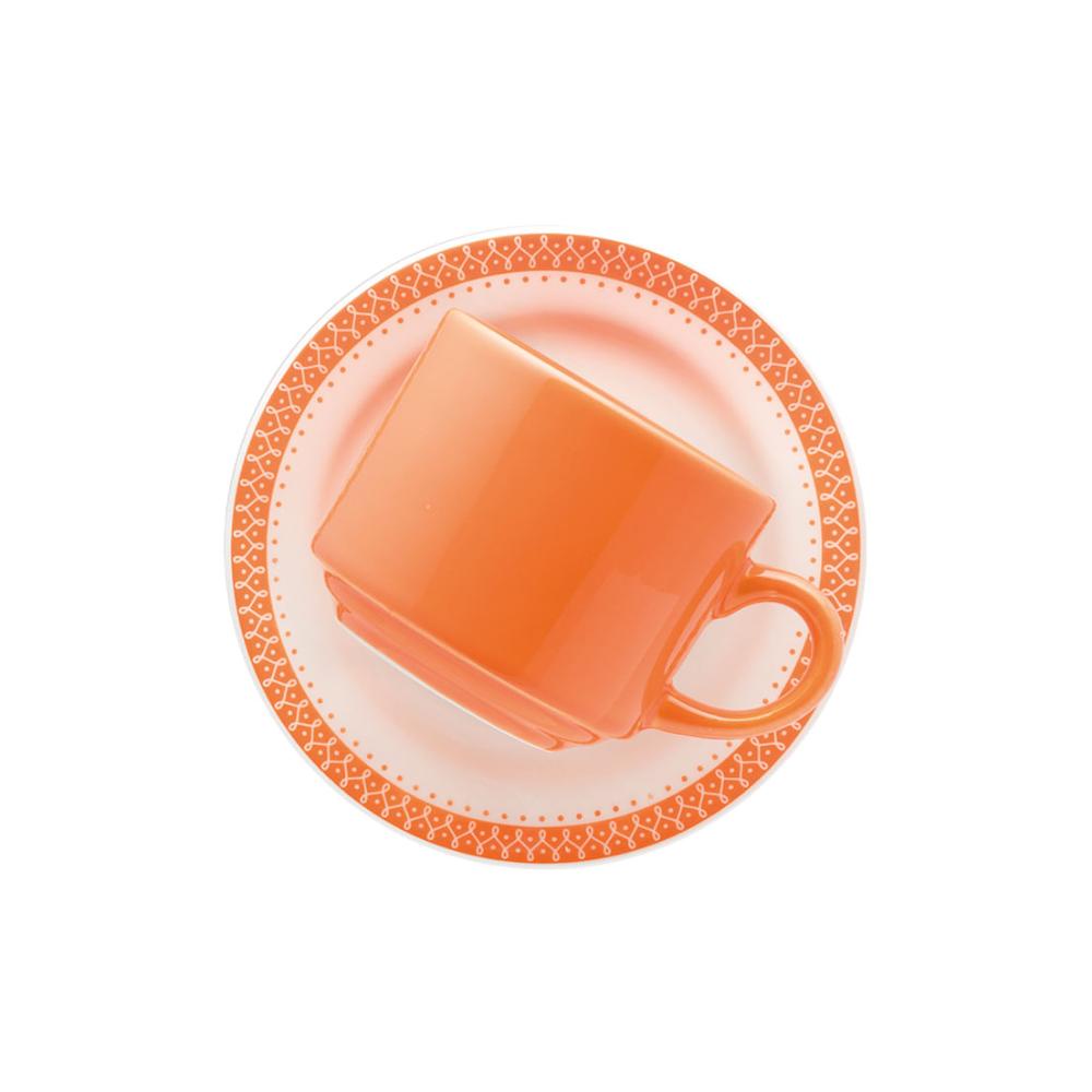 Imagem do produto Conjunto de 6 Xícaras Grandes 180ml Com Pires Donna Tangerina